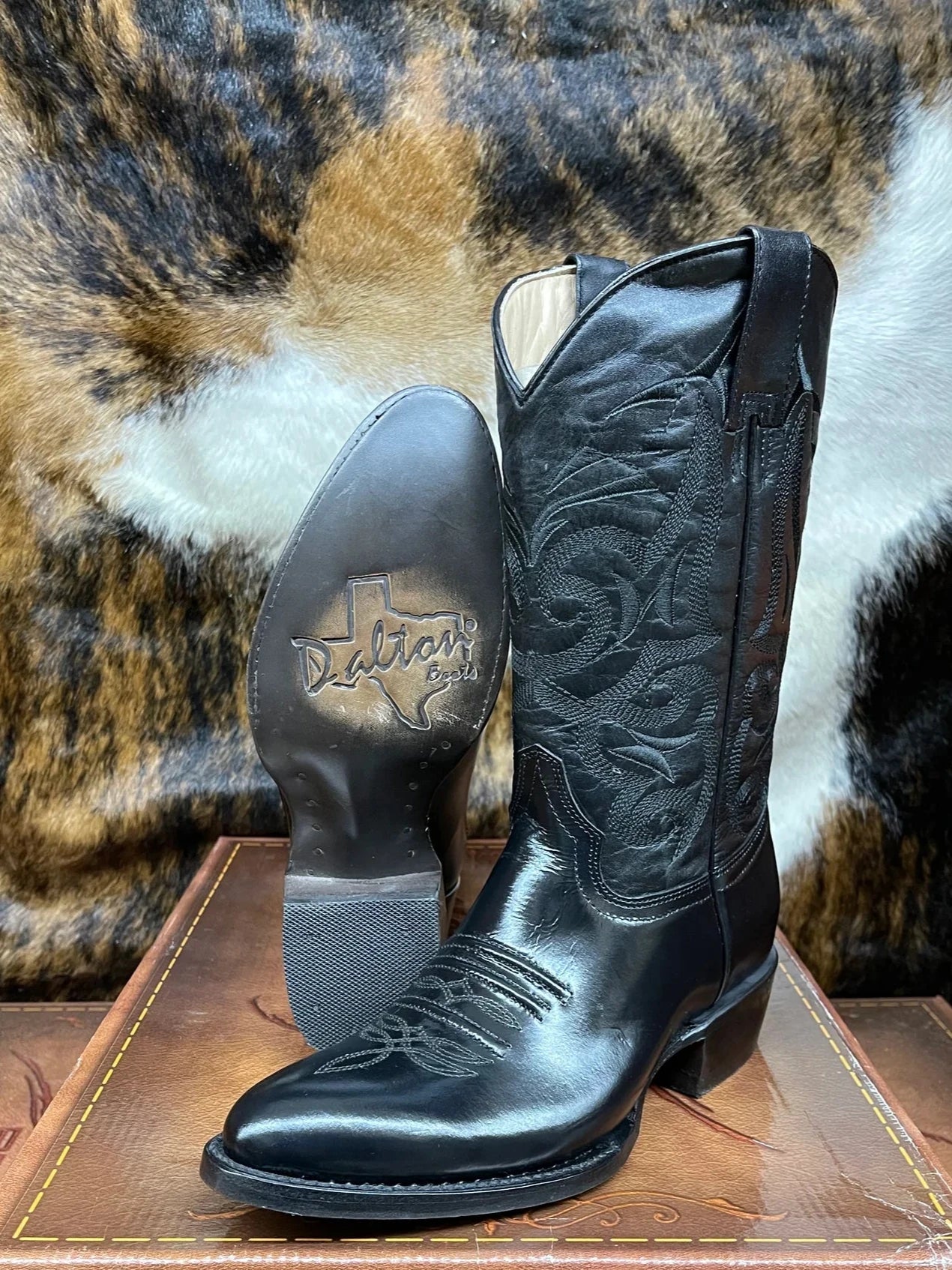 Dalton Men's Black Chameleon Texas Boots