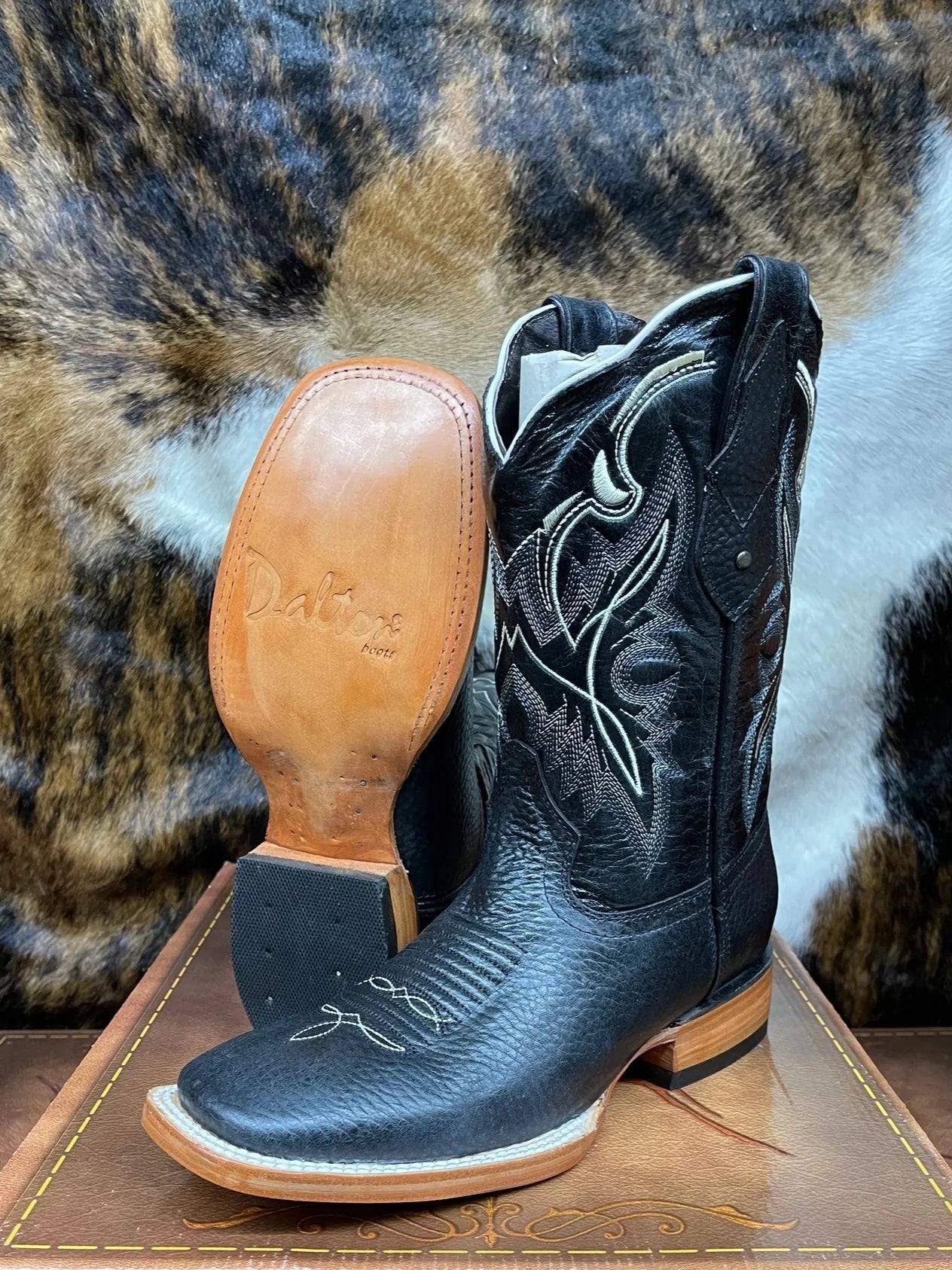 Dalton Men's Black Texas Boots - Square Toe
