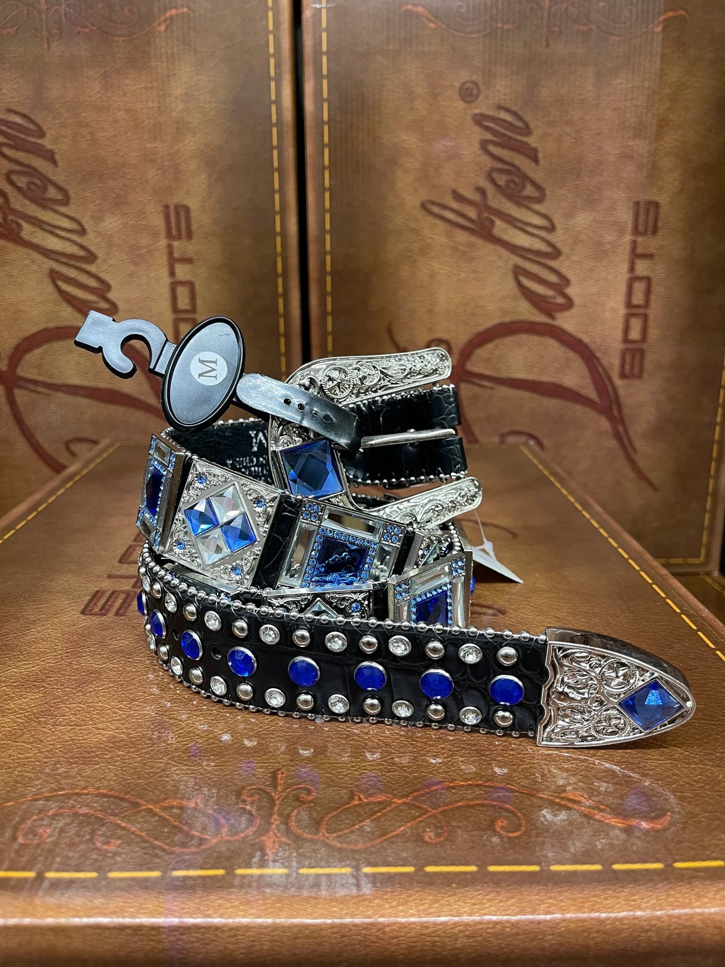 Blue/Black Rhinestone Belt