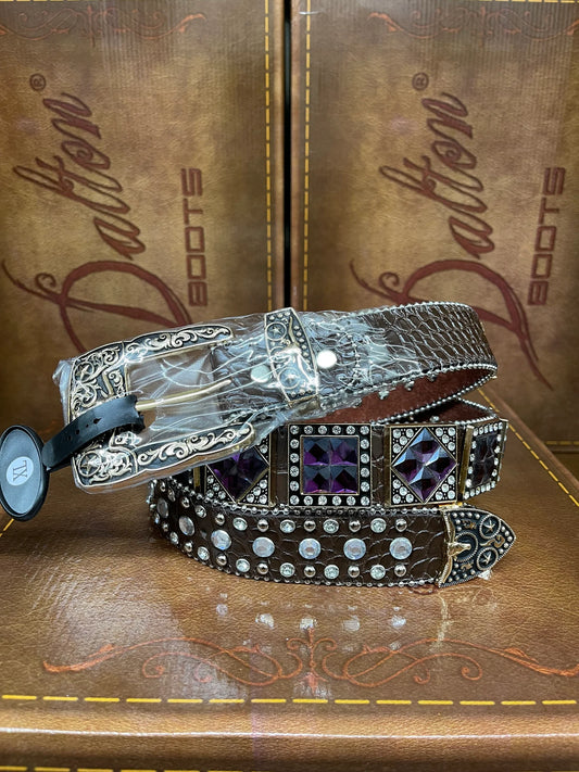 Purple Rhinestone Belt