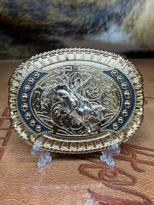 Oval Man vs Bull Belt Buckle