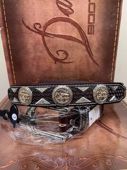 Coffee Christian Cowboy Concho Belt